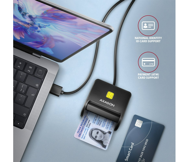 Axagon CRE-SM3N Smart card FlatReader czytnik - 1485434 - zdjęcie 4